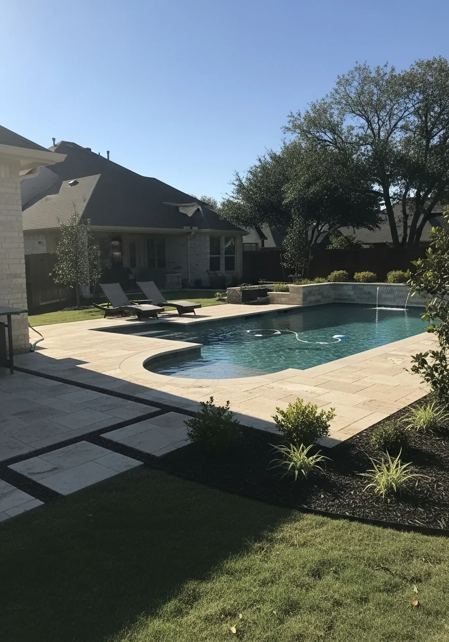 Mesquite home with contemporary design and landscaping.